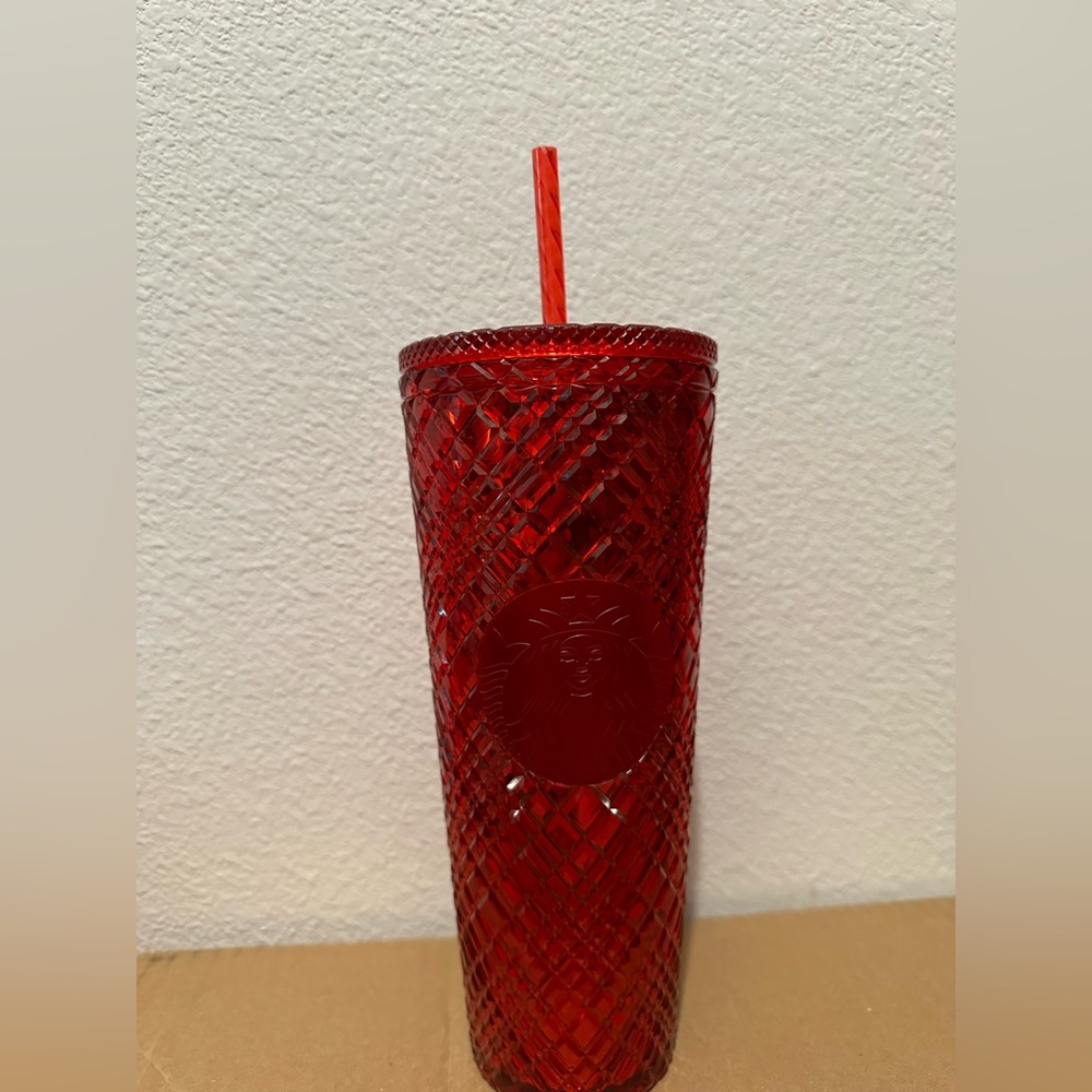 Starbucks- Red Jeweled Cold cup tumbler